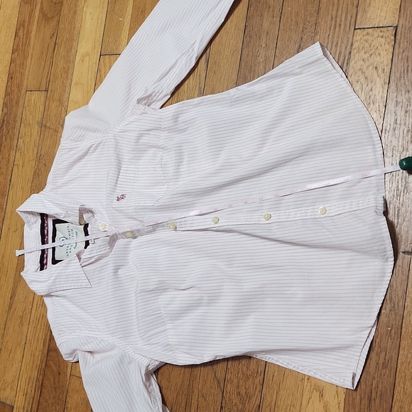 Abercrombie and Fitch Light Pink Pinstripe Long sleeve Blouse - Picture 9 of 12